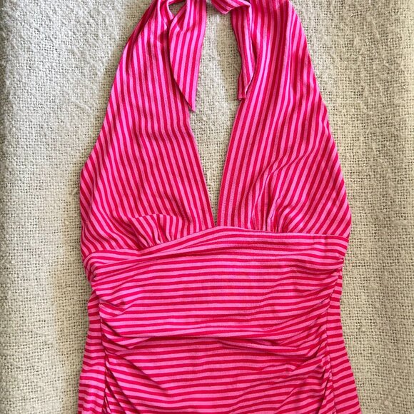 Vintage Trina Turk Tie Halter Top, Size Small - Picture 1 of 5